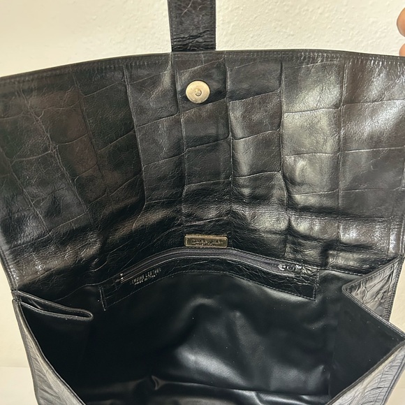 Danielle Nicole Made in Italy Black Leather Clutch with Gold Accent - Picture 5 of 5